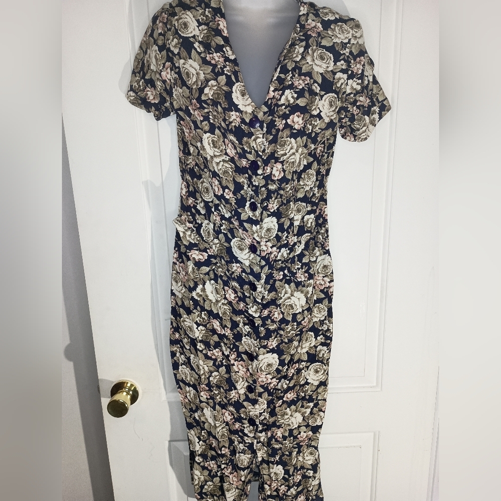 Vintage Christmas Holiday BYER TOO! CALIFORNIA Floral Party Dress"(#1,196)